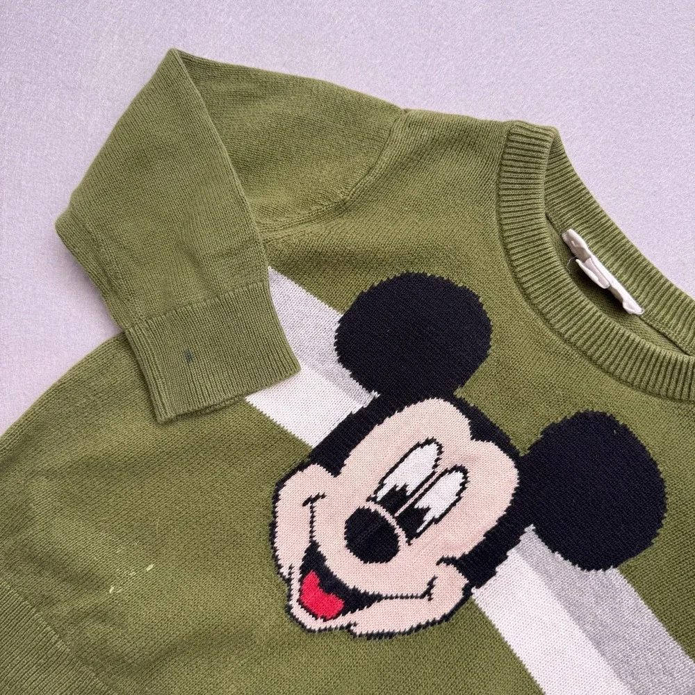 Baby Gap Disney Sweater 18-24M Mickey Mouse Green Long Sleeve Cotton‎ Toddler